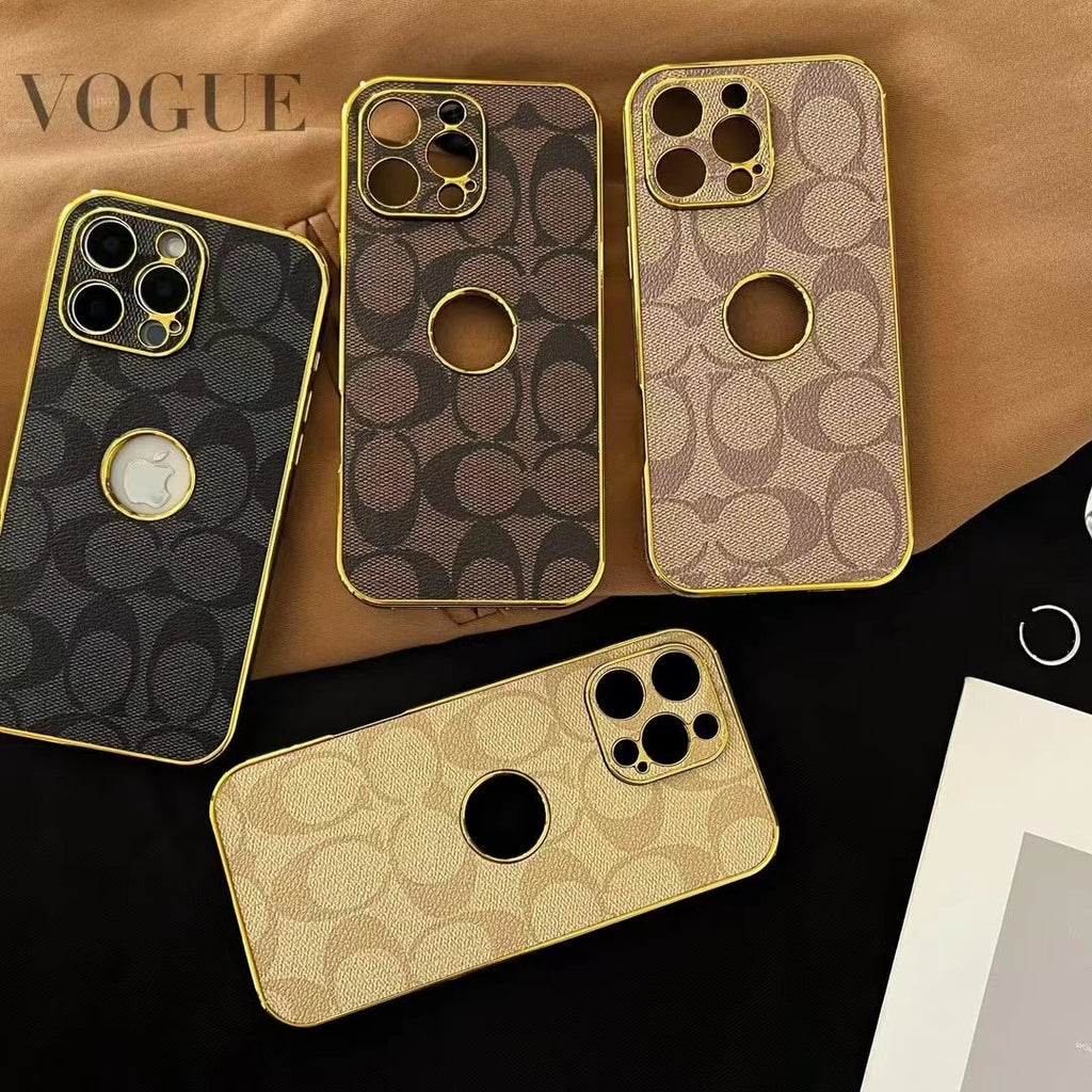 Inspired Luxury Monogram iPhone Case with Gold Trims mysite