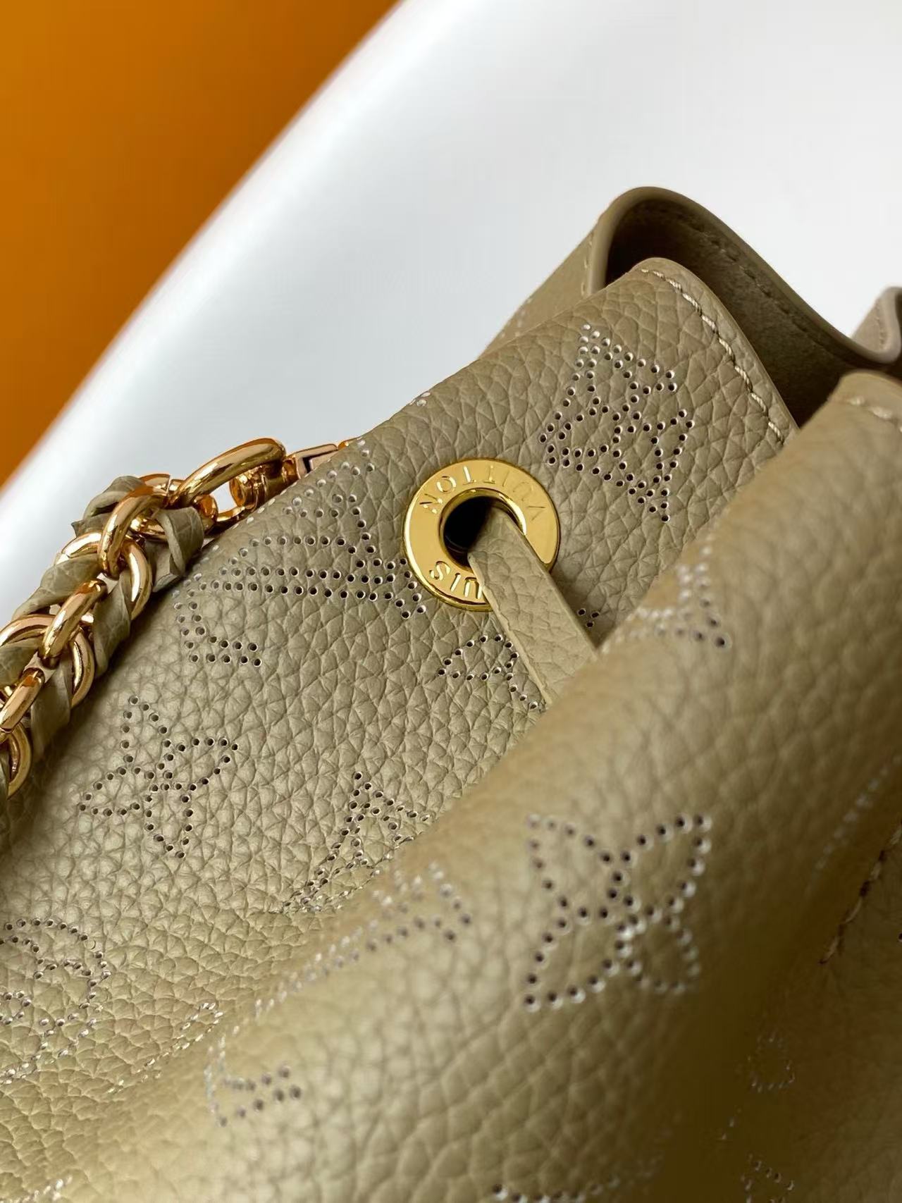 BELLA TOTE 32 IN ROSEMARY PERFORATED CALFSKIN GOLD HARDWARE mysite