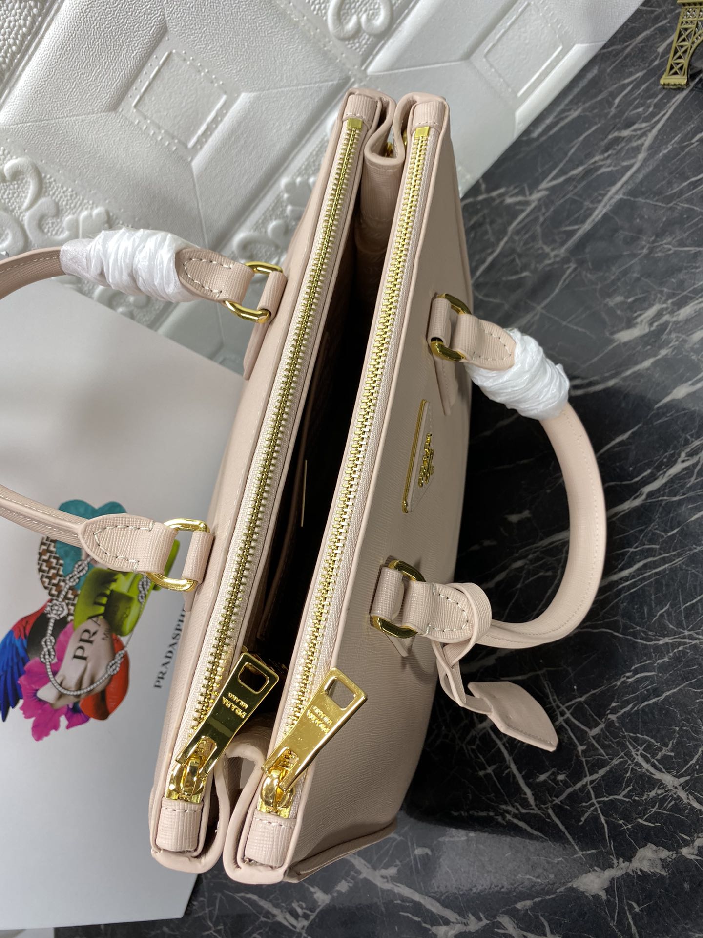 PRA GALLERIA 32 BAG IN BEIGE SAFFIANO LEATHER mysite