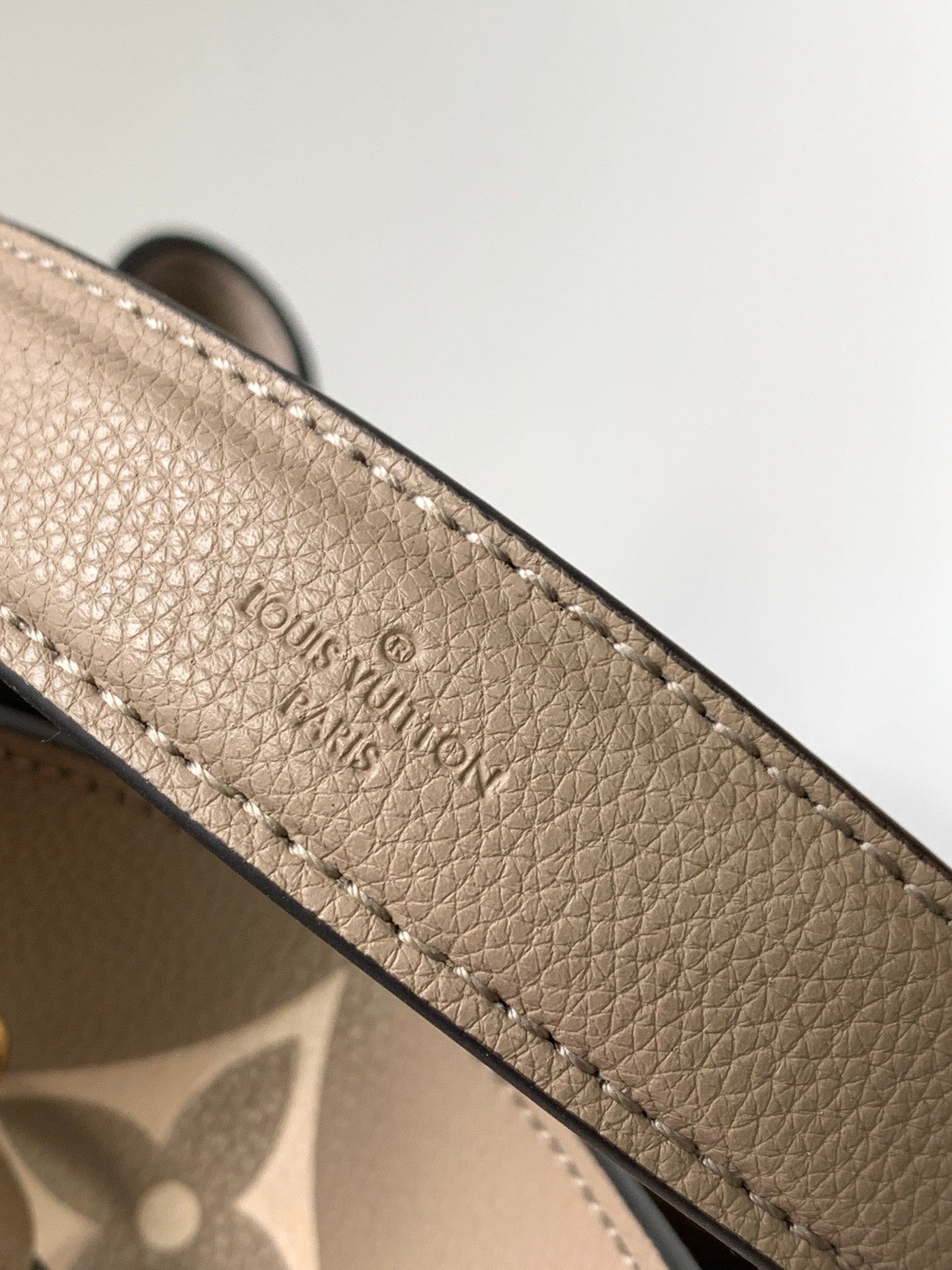 LV NéoNoé MM Tourterelle Gray & Cream Embossed Monogram Empreinte Cowhide 268066 mysite