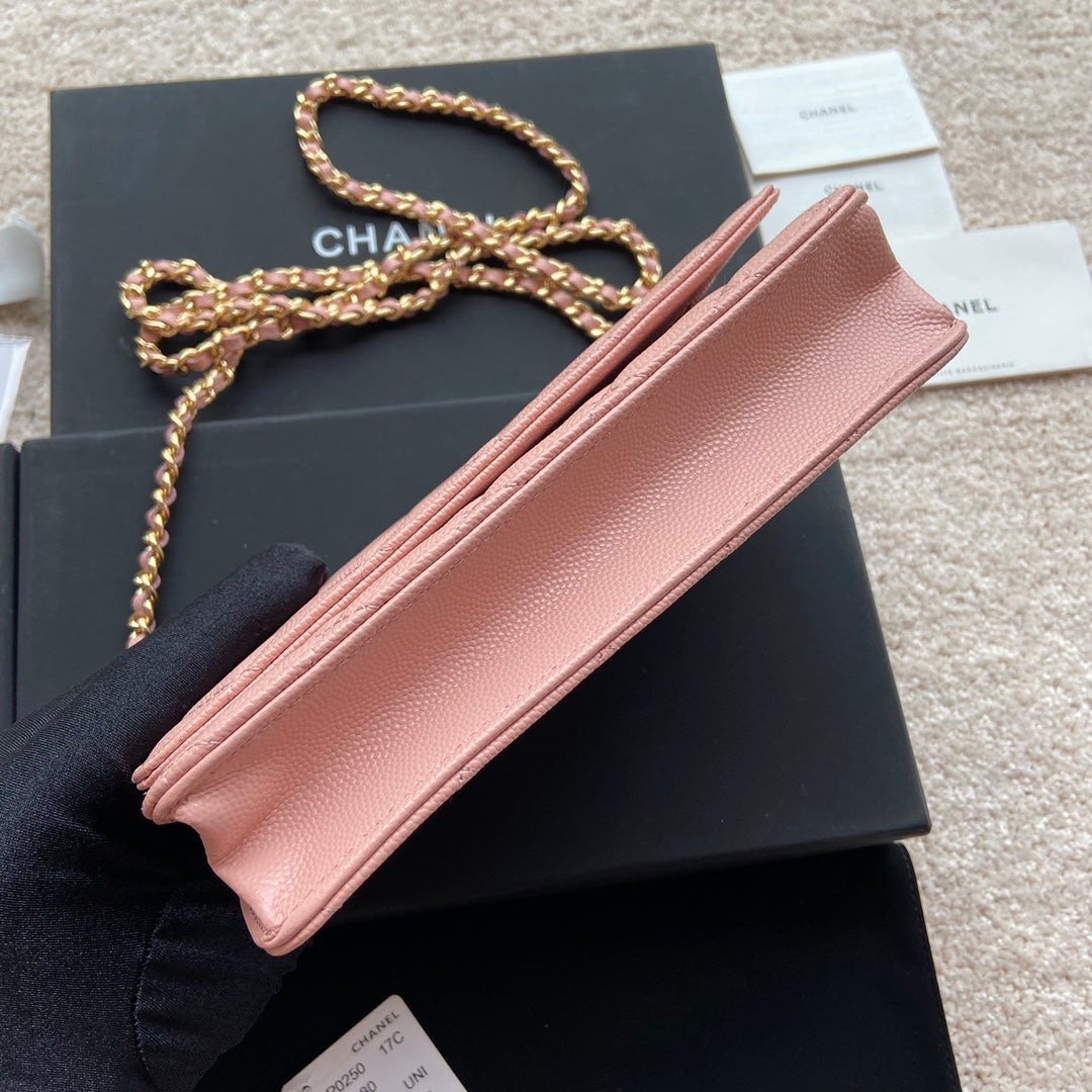 CC Woc 20cm Pink Grained Calfskin Gold Hardware mysite