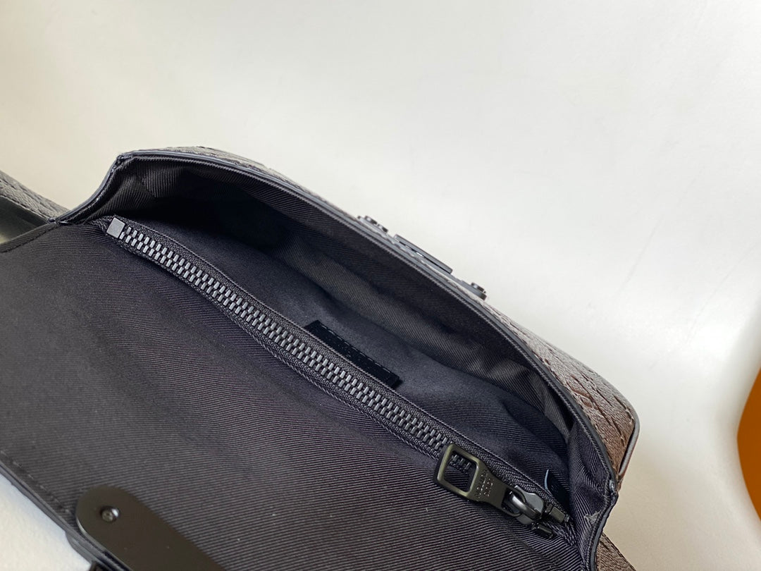 LV S Lock Sling Bag 21cm Black Monogram-embossed Taurillon leather mysite