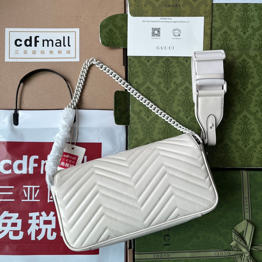 gg marmont 26cm all white calfskin mysite