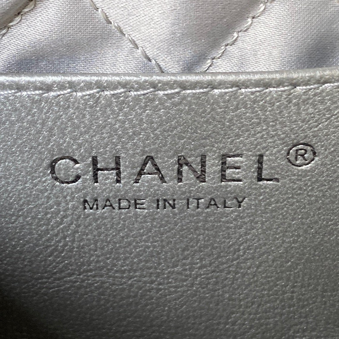 CC 24S Hobo 22 Bag 20cm Silver Metalic Lambskin mysite