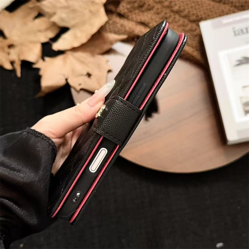 Premium Chanel Leather Wallet Leather Crossbody Bag Apple iPhone Cases mysite