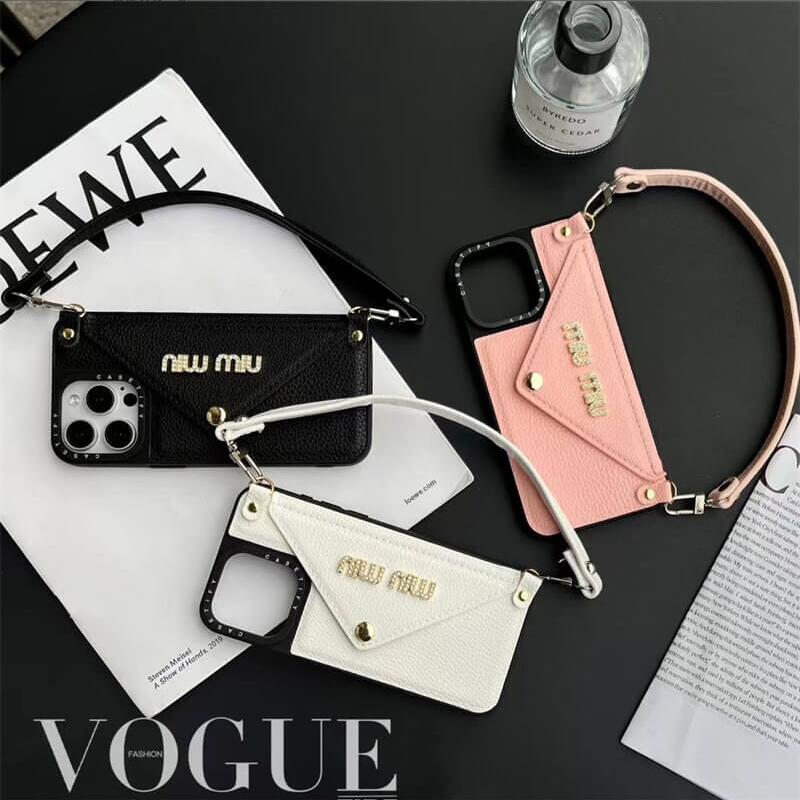 Leather wrist strap Miu Miu Apple iPhone drop protection casess mysite