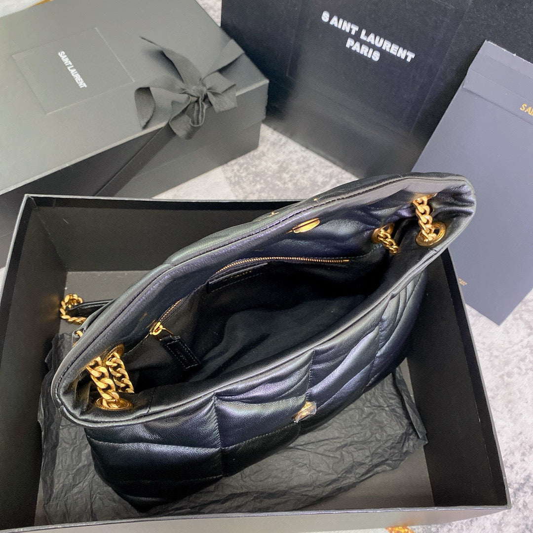 Saint Laurent Small Loulou 29 Shoulder Bag Black Lambskin Ghw mysite