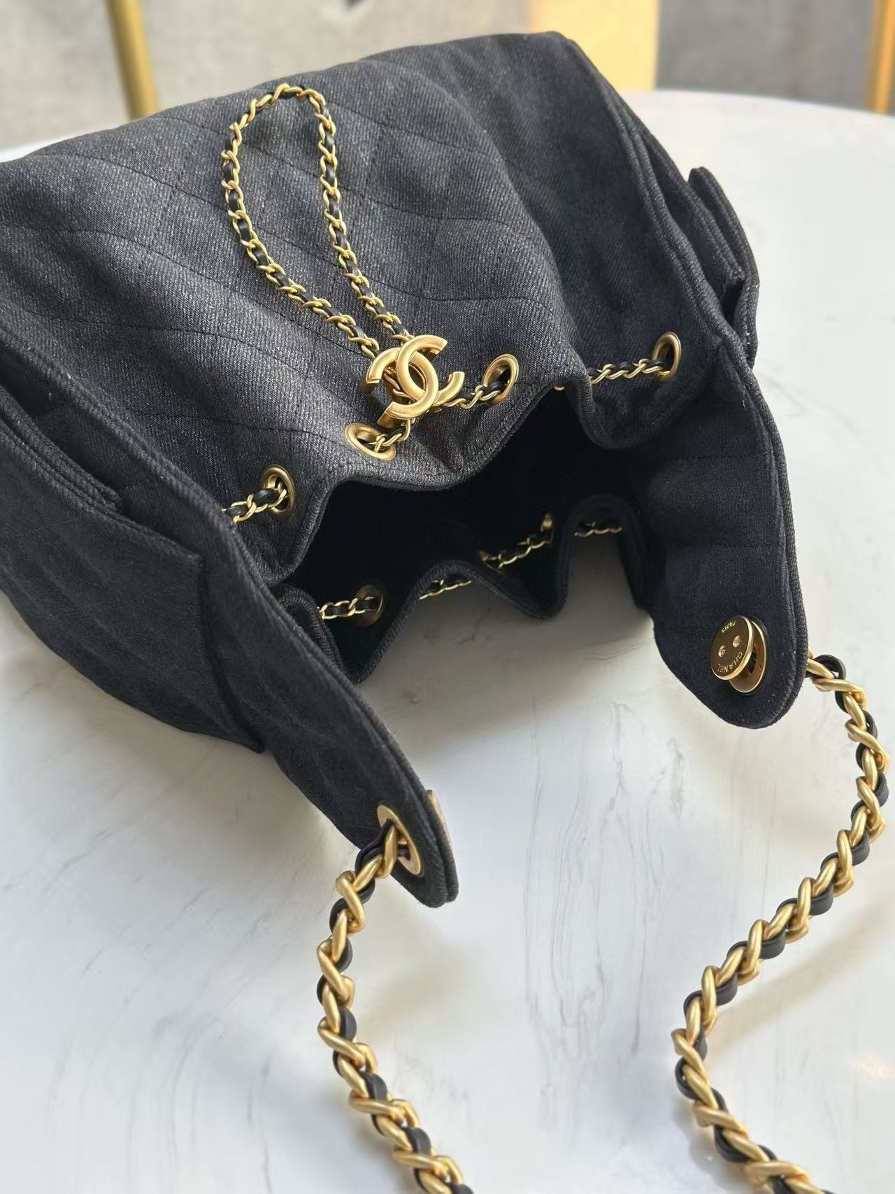 CC 25C Hobo Bag 30cm Black Denim mysite
