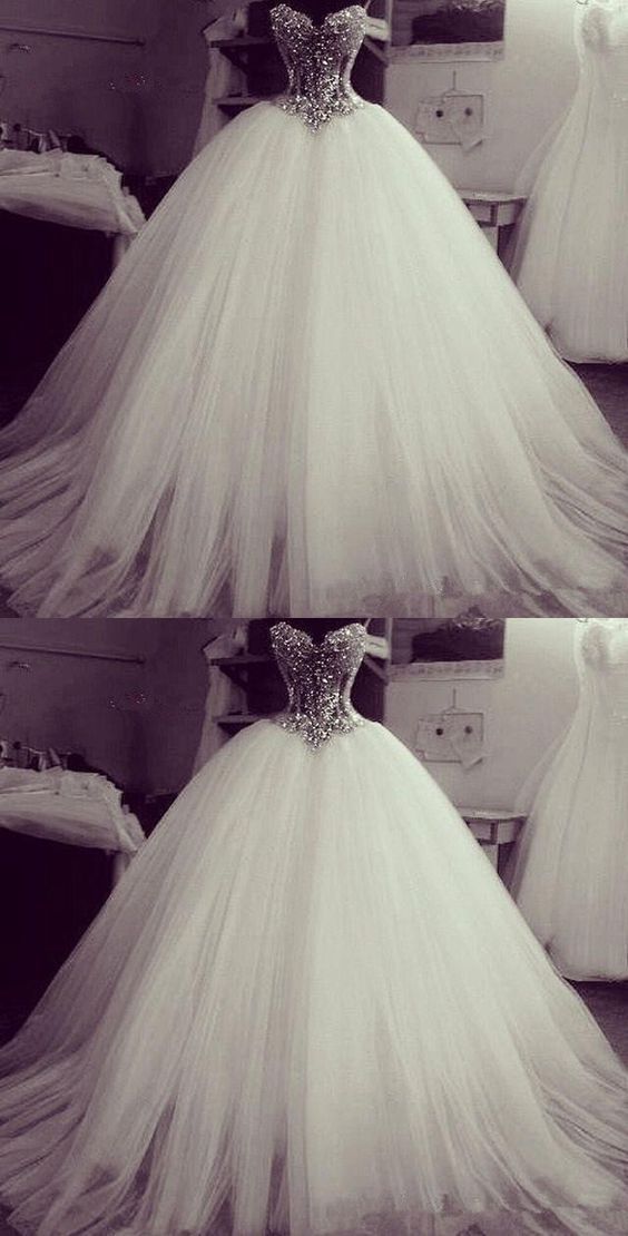 Gorgeous Crystal Beading Tulle Ball Gown prom dress Wedding Dresses cg1020s mysite