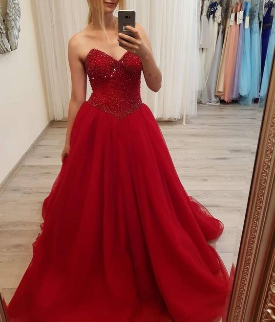 Red Ball Gown prom dress, Long Prom Dress, Prom dress cg13667s mysite