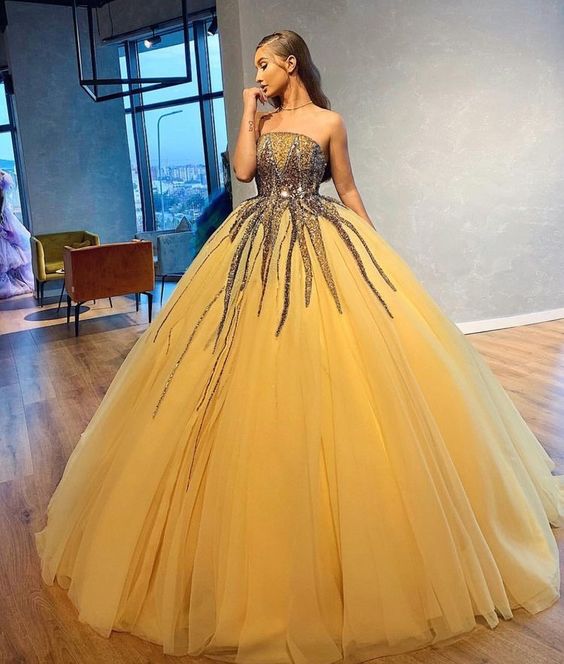 Absolutely stunning yellow ball gown Prom Dress cg13714s mysite