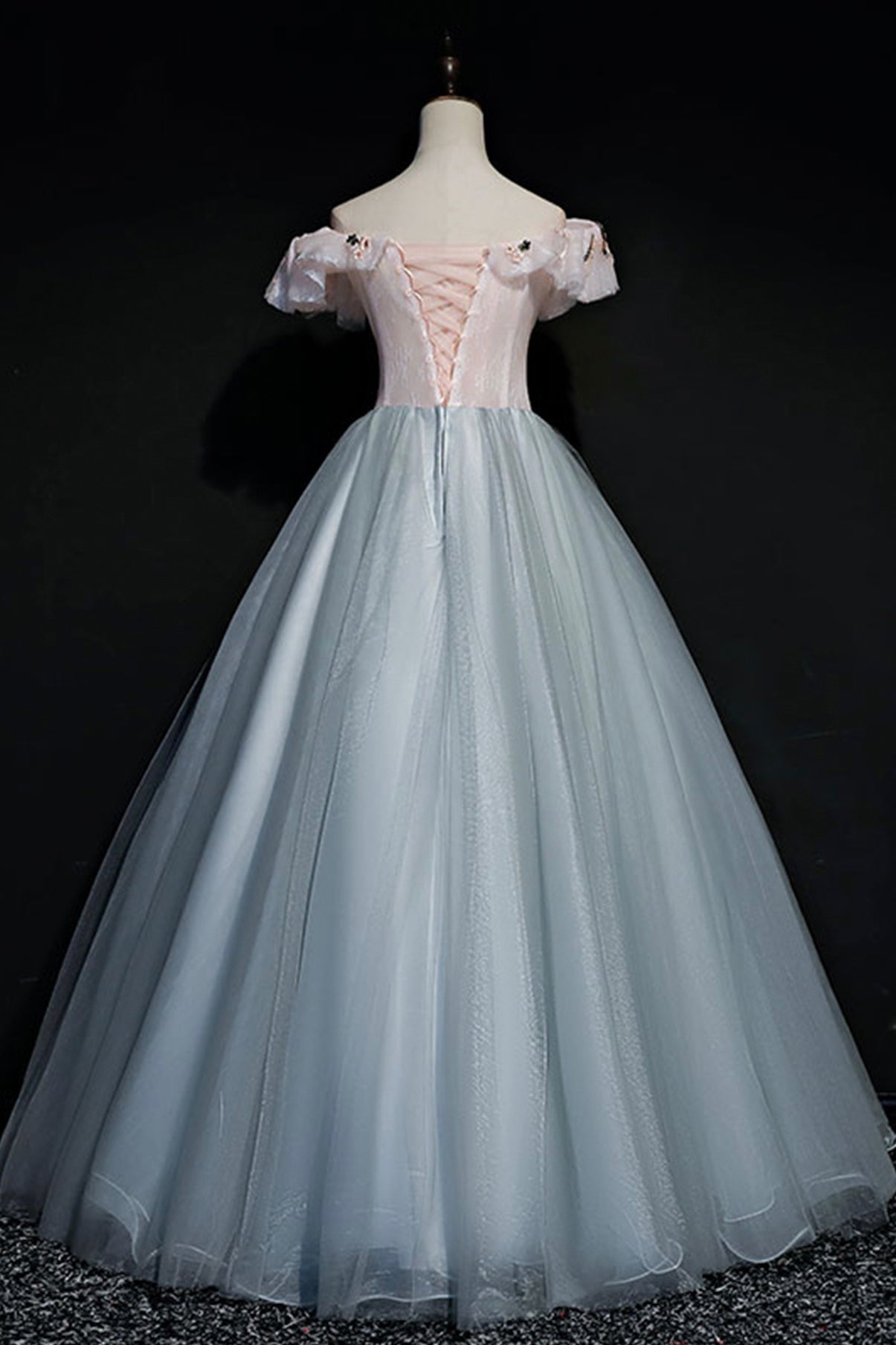 GRAY TULLE LACE LONG BALL GOWN PROM DRESS FAHION DRESS cg21252s mysite