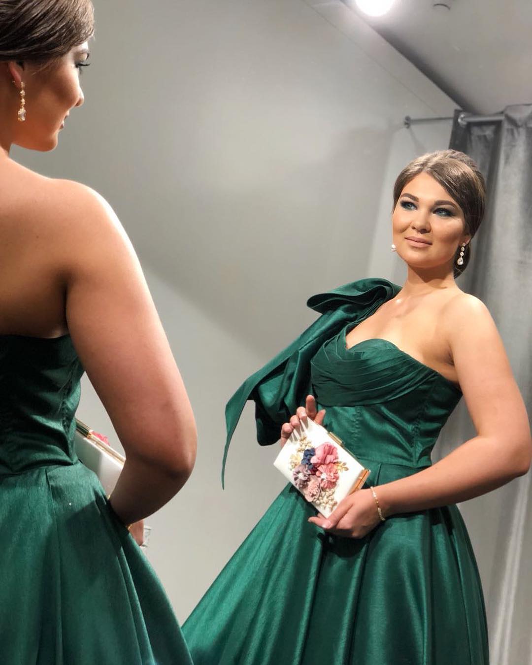 Gorgeous One Shoulder Hunter Green Ball Gown prom dress, evening dress cg21602s mysite
