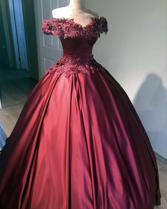 Maroon Wedding Dresses Princess Ball Gown prom dress, evening dress cg21657s mysite