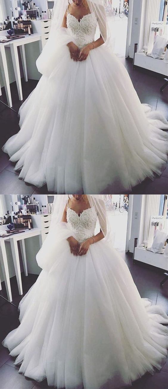 Elegant Lace Embroidery Wedding Dress V Neck Ball Gown prom dress, evening dress cg22101s mysite