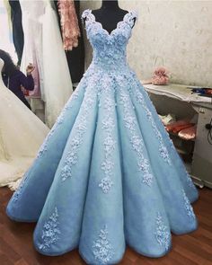 Charming Ball Gown Prom Dresses Lace Embroidery cg6845s mysite
