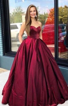 Gorgeous Sweetheart Burgundy Ball Gown prom dress with Pockets cg7311s mysite