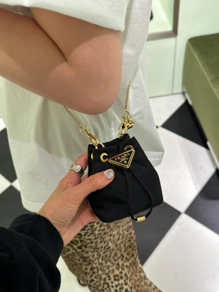 Prada Logo-Plaque Mini Bag Black Re-nylon GHW mysite