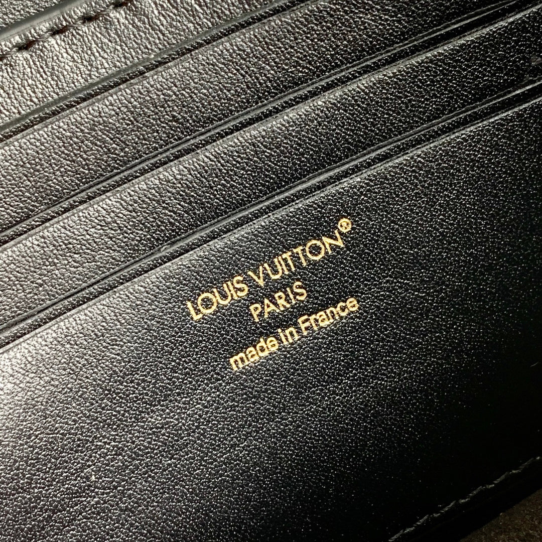 Wallet On Chain LV Bloom 20cm Black Calfskin 250365 mysite