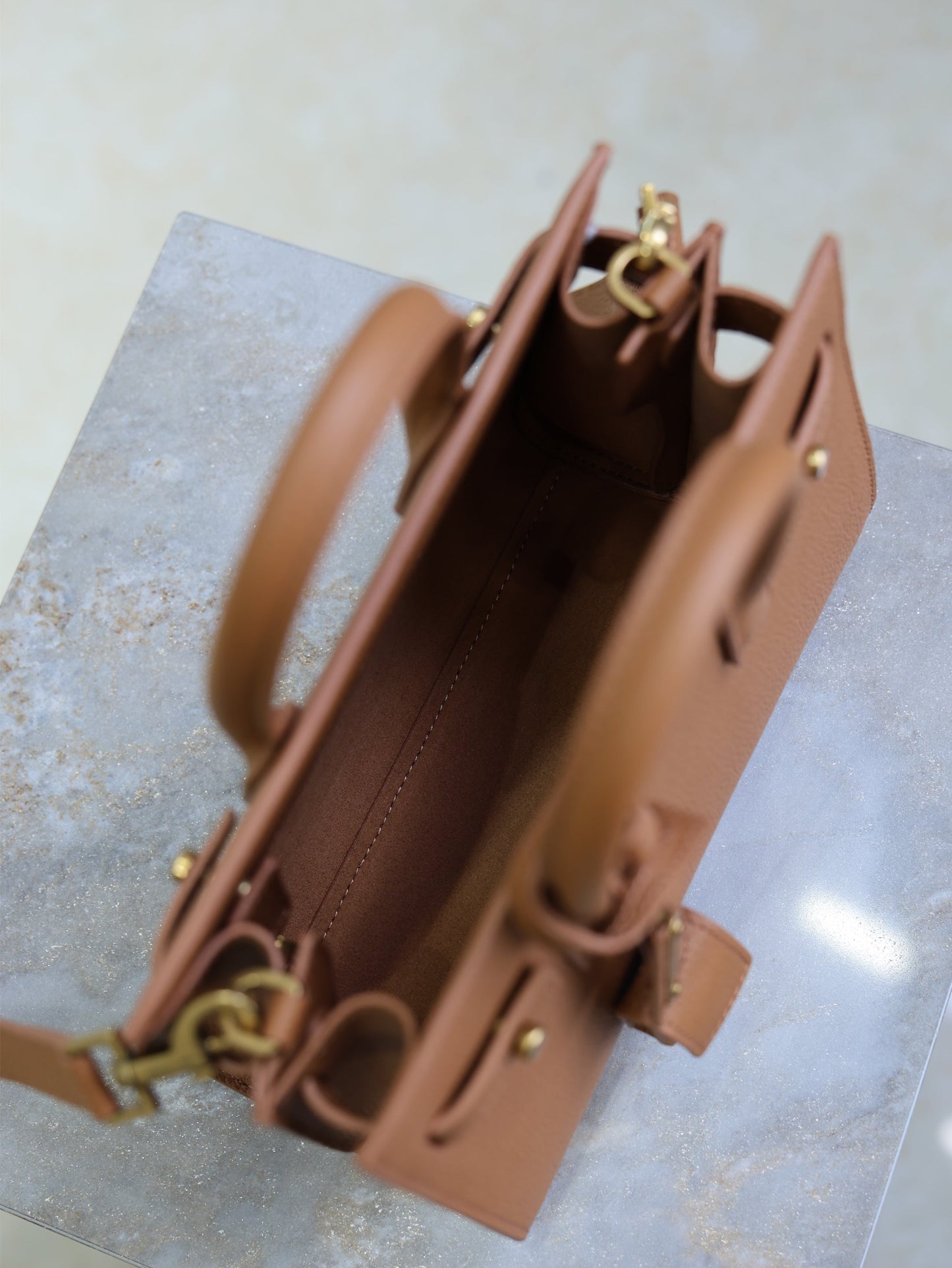 YSL Sac De Jour Nano 22cm Brown Grain Cowhide GHW mysite