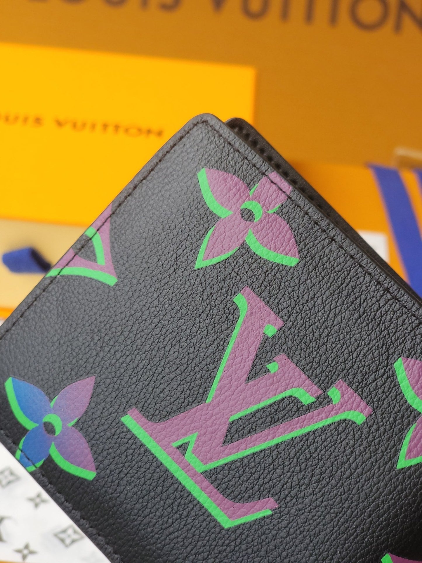 LV M82297 Multiple Wallet Black Borealis Monogram Cowhide mysite