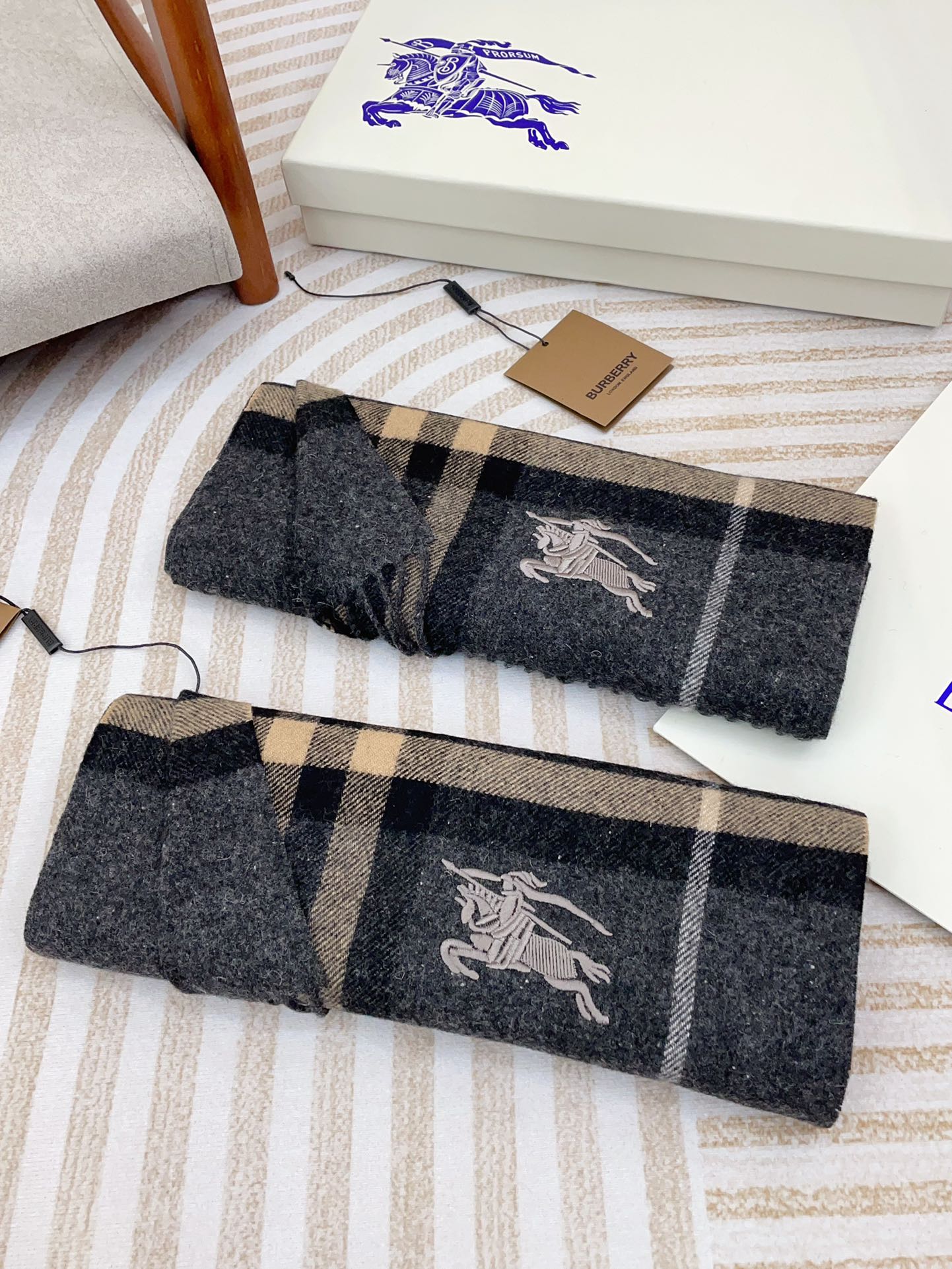 CLASSIC WOOL CHECK SCARF 180 CM DARK GRAY MIX CAMEL BROWN 402098 mysite