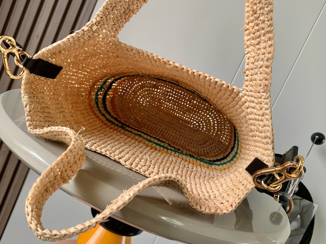 LOE 30 SLIT BAG IN COLORFUL RAFFIA AND CALFSKIN mysite