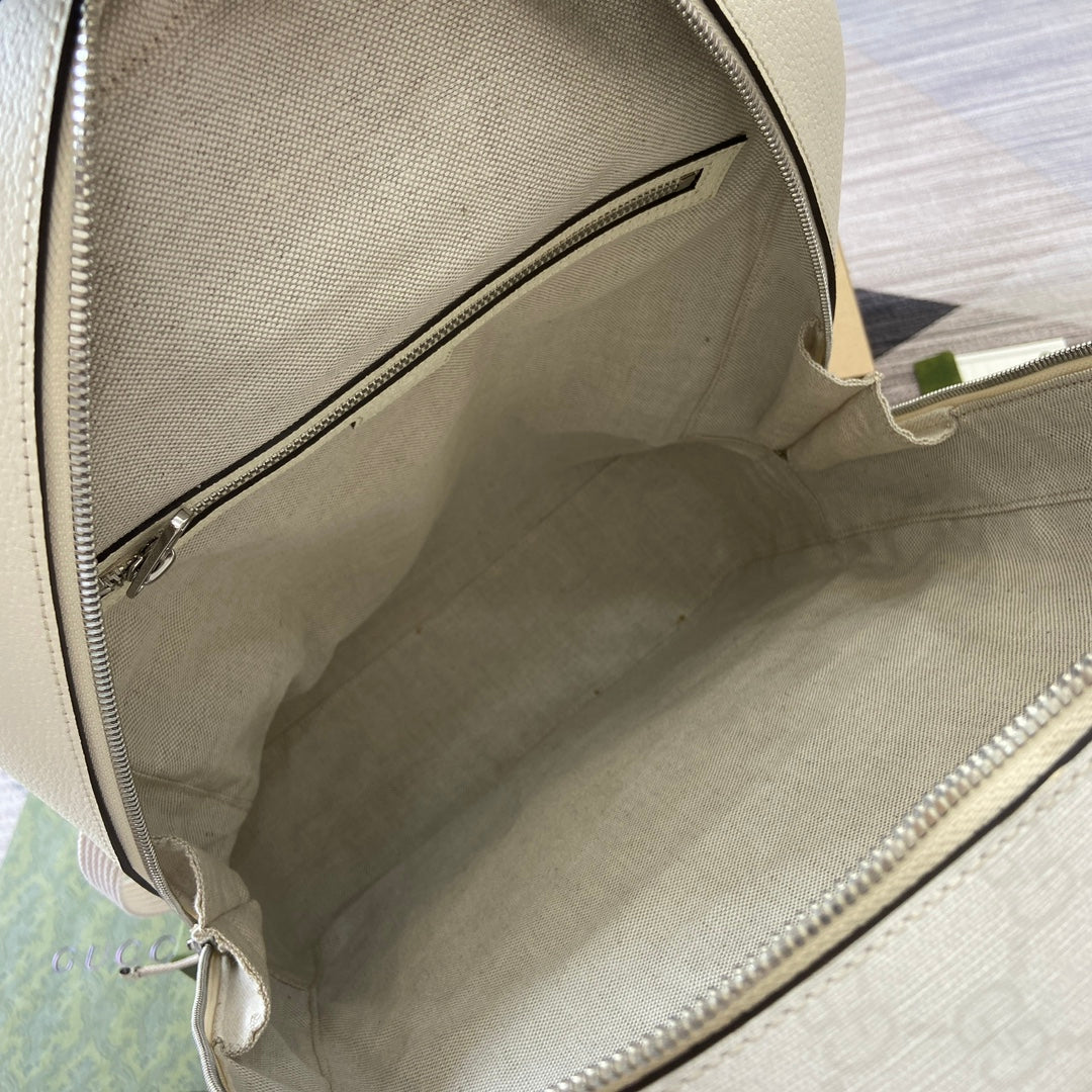 MEDIUM 40 GG BACKPACK WITH TAG WHITE CALFSKIN AND CANVAS mysite