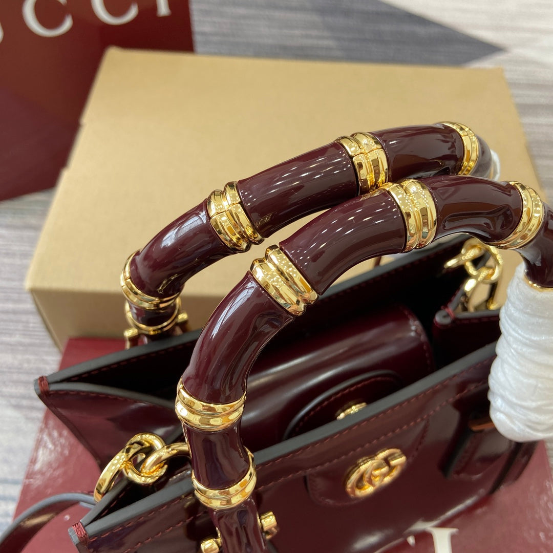 Gucci Bamboo Bag Rosso Ancora Red Leather 339649 mysite