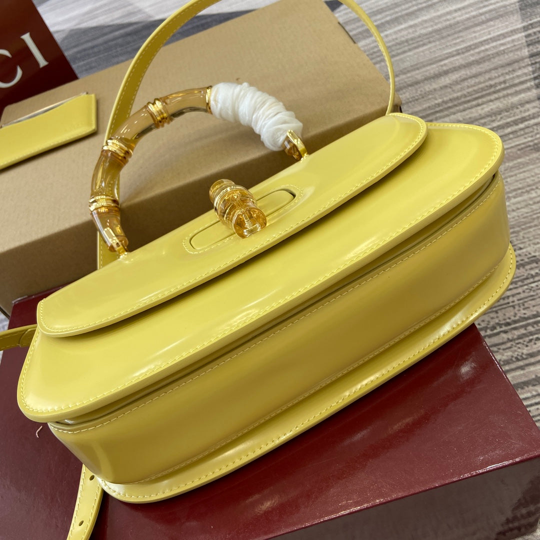 Gucci Bamboo Diva Bag Yellow Leather 339653 mysite