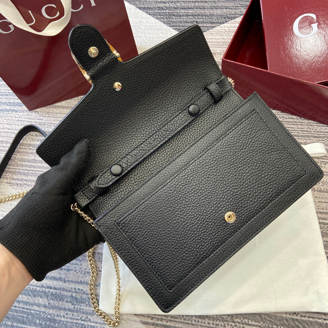 GG Dionysus Chain bag 20cm Black Grained Leather 339611 mysite