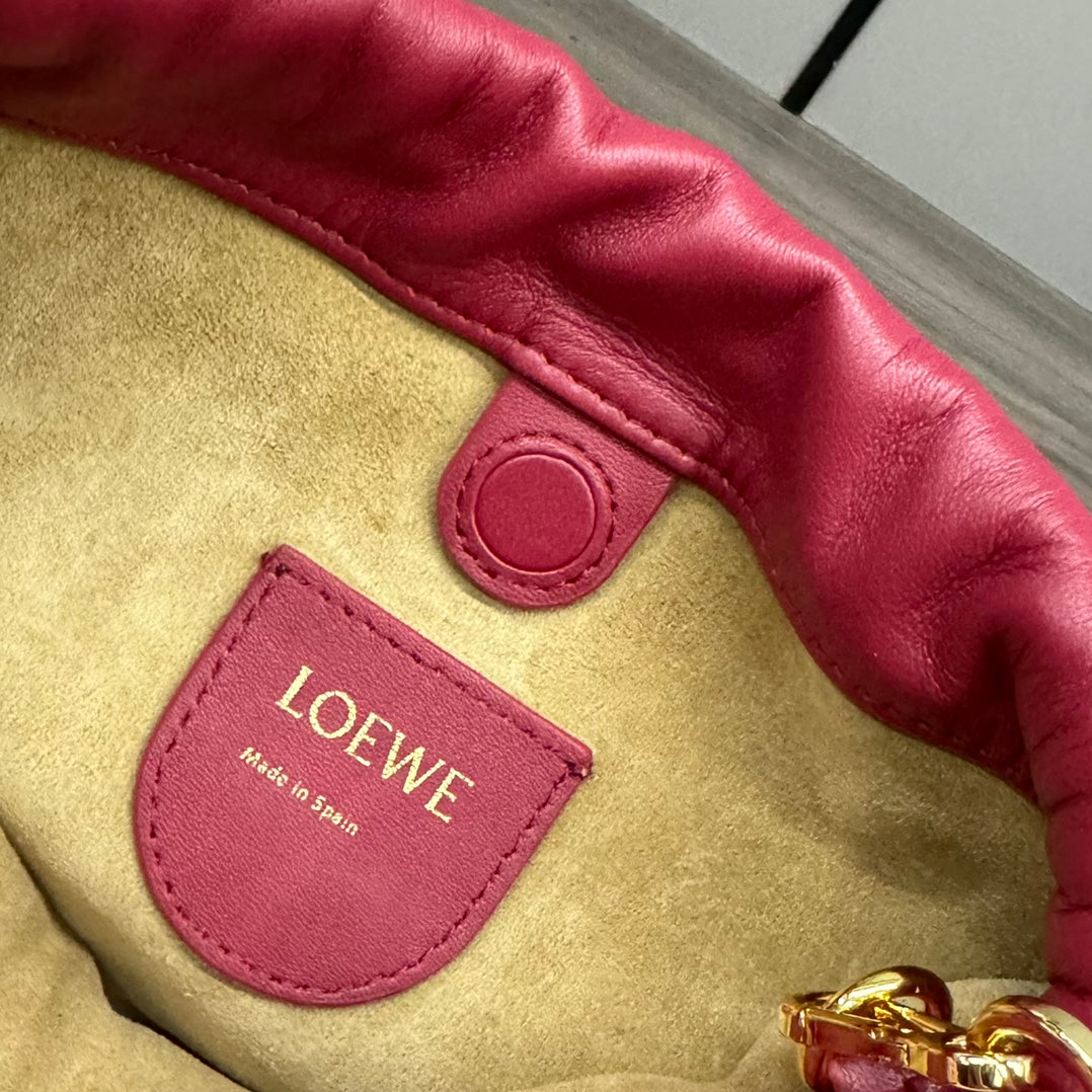 LOE 23 FLAMENCO PURSE BUCKET IN RED PINK LAMBSKIN mysite