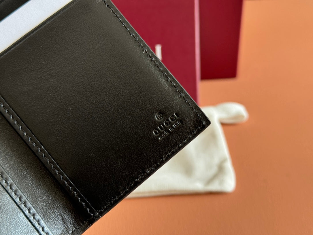 Gucci Long Card Wallet Grey mix Black Leather 248422 mysite