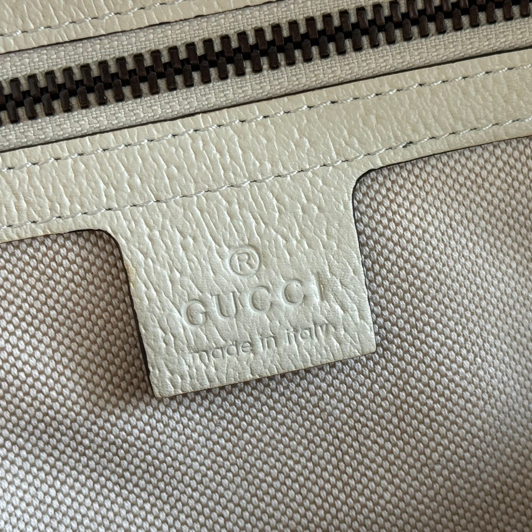 GG Small Ophidia Backpack Beige & White GG Monogram Fabric 272186 mysite