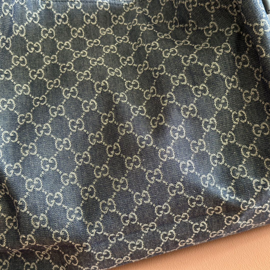 GG Beatrix Large Tote Bag Beige & Dark Blue GG Monogram Fabric Monogram Fabric mysite