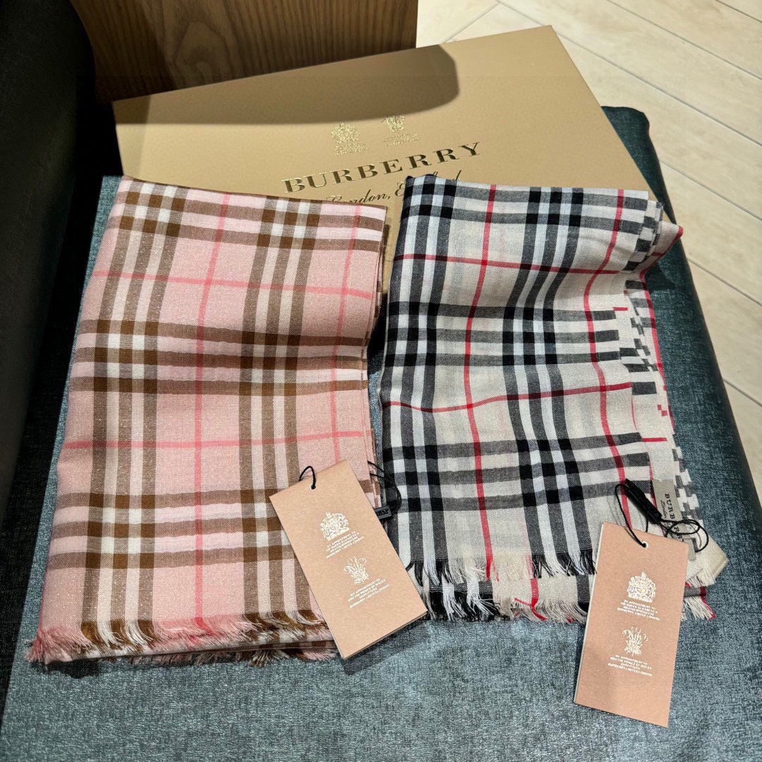 CHECK SCARF 200 CM IN ROSE PINK MIX CAMEL BROWN CASHMERE AND SILK 394665 mysite