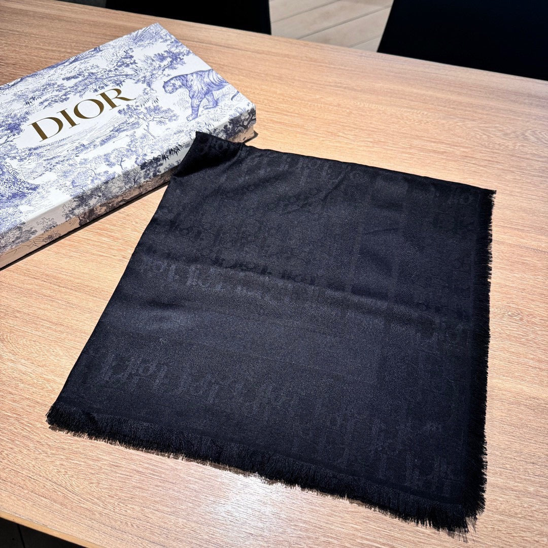 SQUARE SCARF 140 CM IN AEGEAN BLACK WOOL AND SILK 415449 mysite