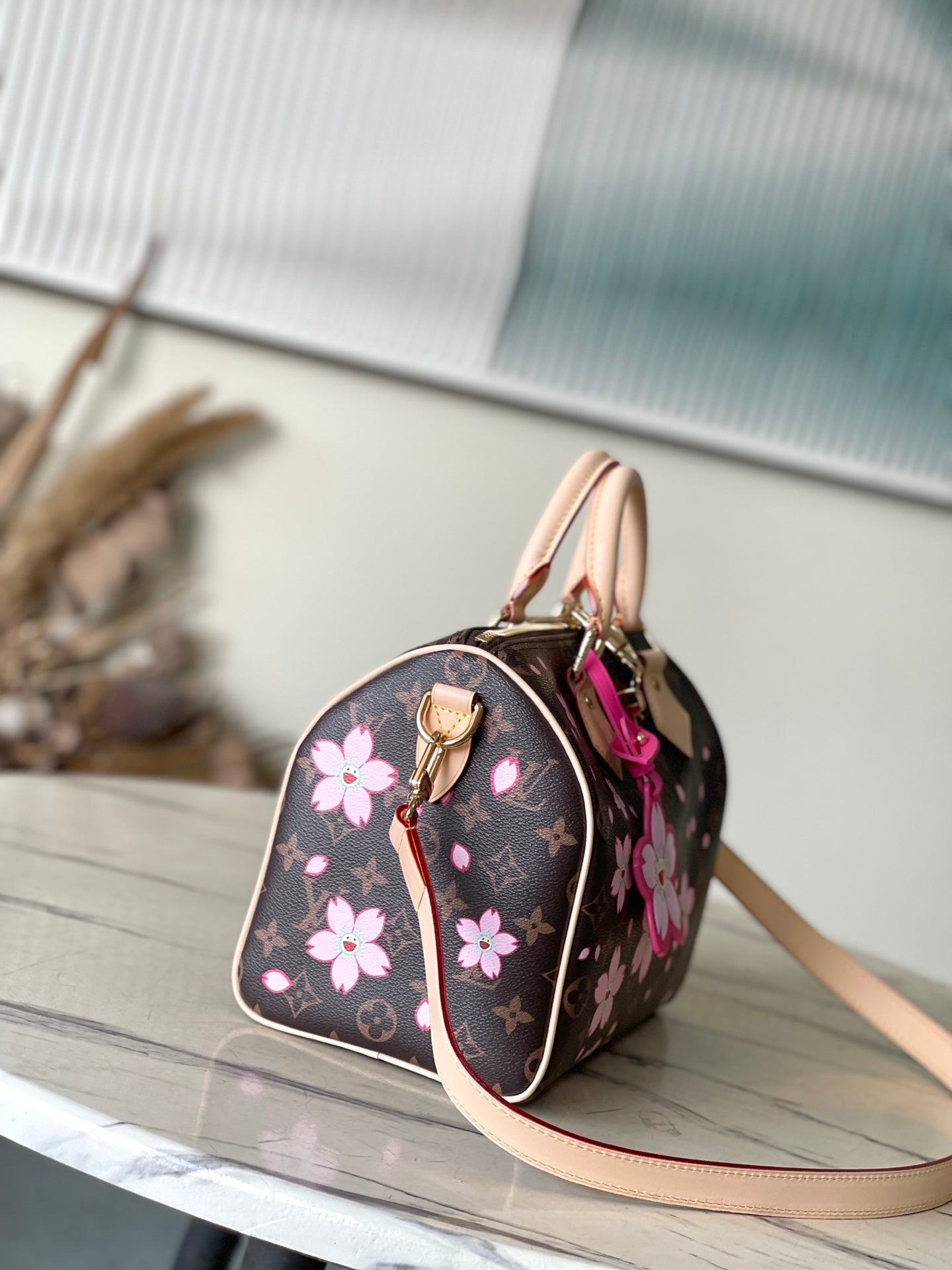LV x TM Speedy Bandouliere 25cm Sakura Brown Cherry Blossom Monogram Canvas mysite