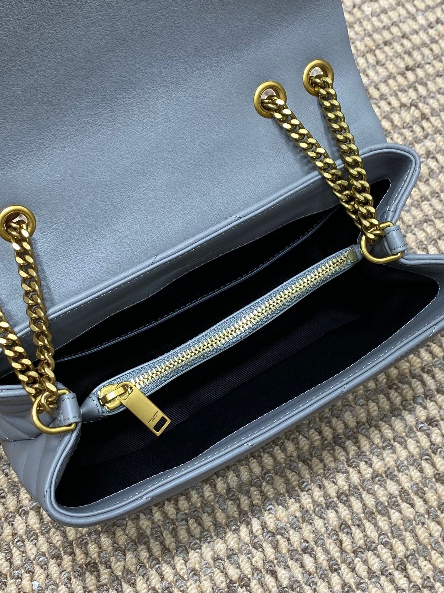 LOULOU SMALL 25 IN ASH BLUE LAMBSKIN GOLD HARDWARE mysite