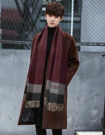 SCARF 180 CM IN CURRANT RED MIX BLACK CASHMERE 394743 mysite