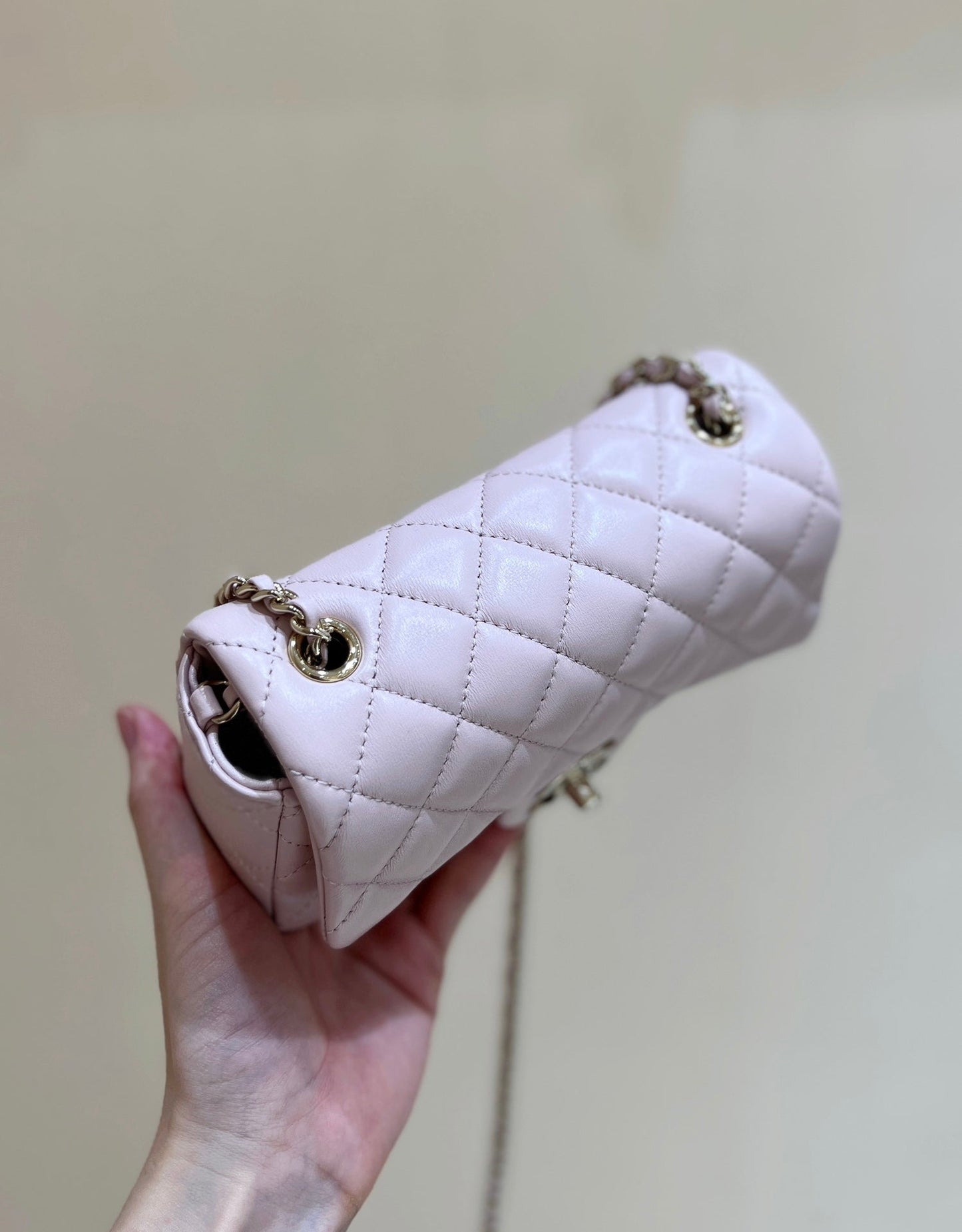 CC 24K Mini Flap Bag 18cm Light Pink Lambskin Gold Hardware mysite
