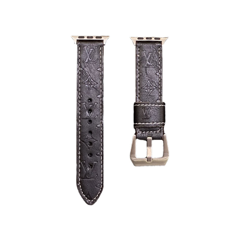 Leather Monogram Apple Watch Bands Leather Blue-YH24422s-1 mysite