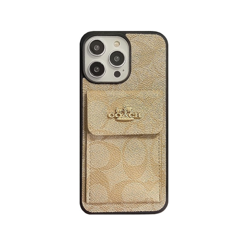Coach iPhone Case With Card Holder Wallet Light Brown  -SZK2404251 mysite
