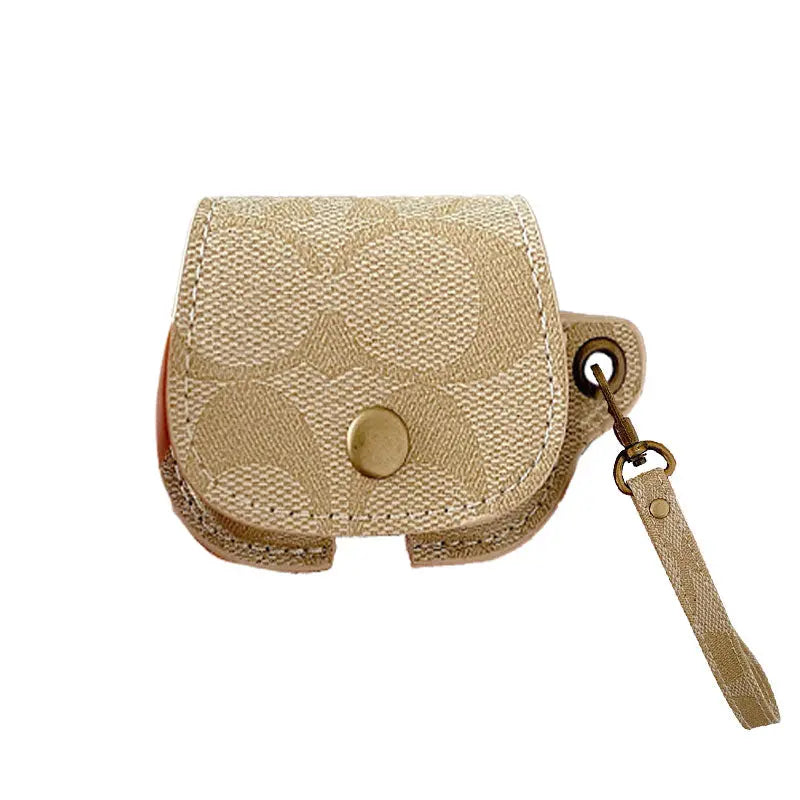 Leather Coach AirPods Case Black-CC231215 mysite