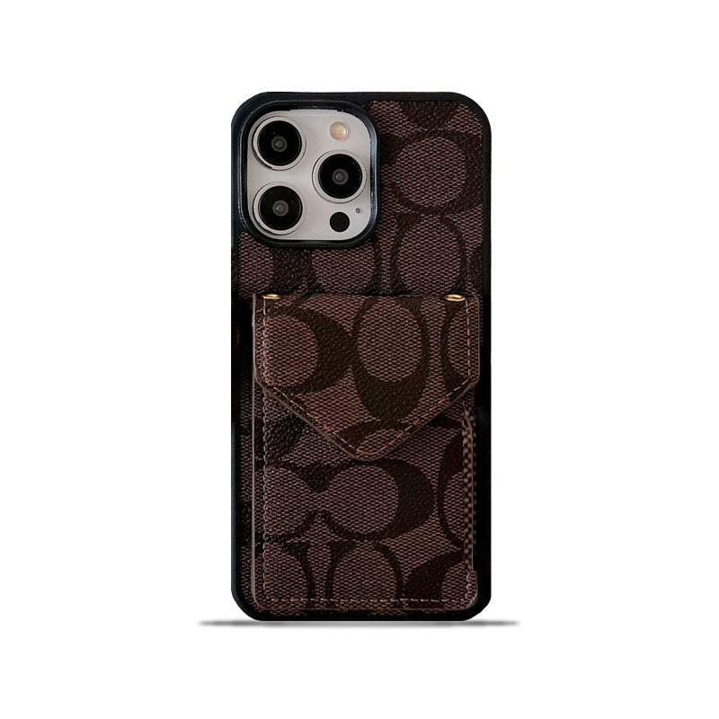 Coach iPhone Case With Card Holder And Strap Dark Brown -SJ2405131 mysite