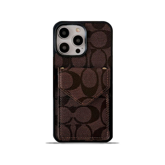 Coach iPhone Case With Card Holder And Strap Dark Brown -SJ2405131 mysite