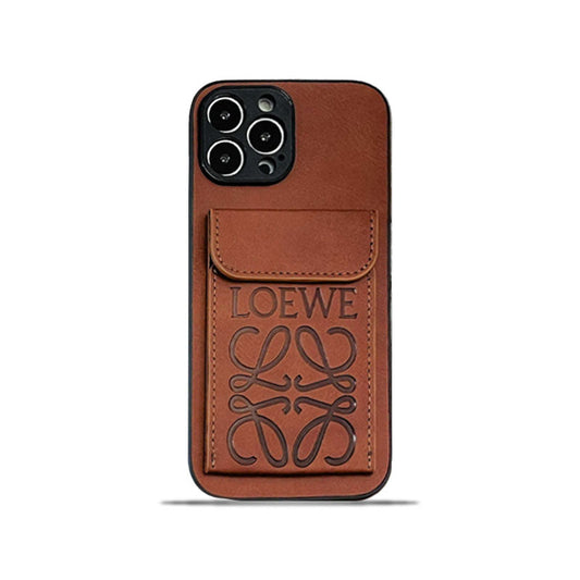 LOEWE iPhone Case With Card Holder Brown-LZP2414481 mysite