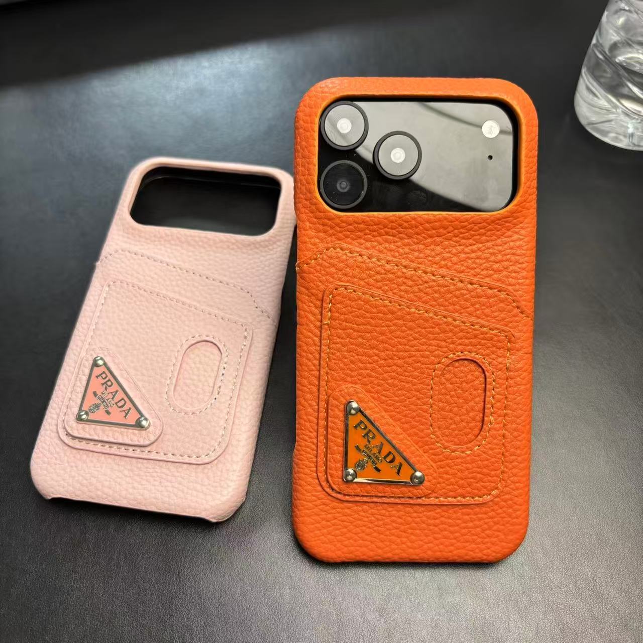 Prada Stylish Case With Card Holder For iPhone 17 / 16 / 15 / 14s mysite