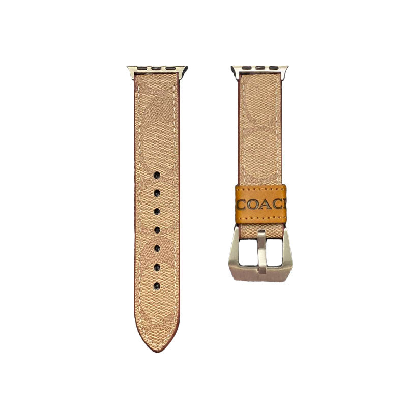 Leather Coach Apple Watch Band Light Brown-YHK244221710s-1 mysite