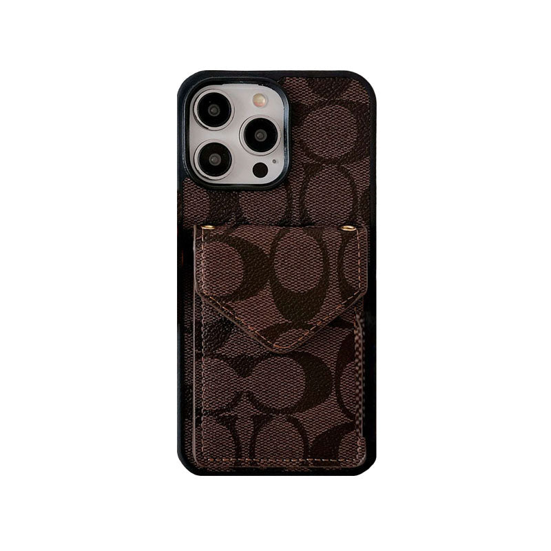 Coach iPhone Case With Card Holder And Strap Dark Brown -SJ2405131 mysite